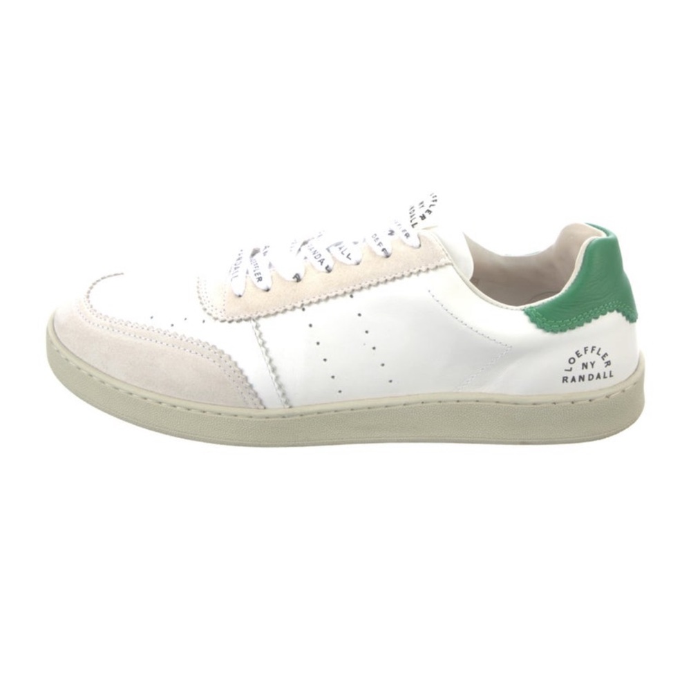 Loeffler Randall White and Green Sneakers, size 9.5